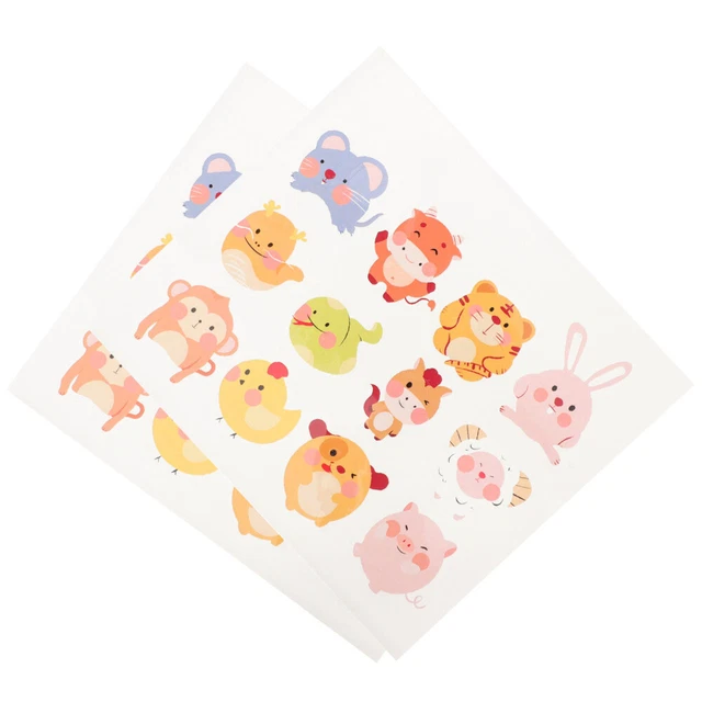 2 Hojas Dibujos Dibujos Animados Para Niños PVC Artículos Fiesta Para Niños