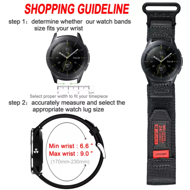 for Samsung Galaxy Watch Band Rugged Nylon Sports Strap with Woven Loop Design 2