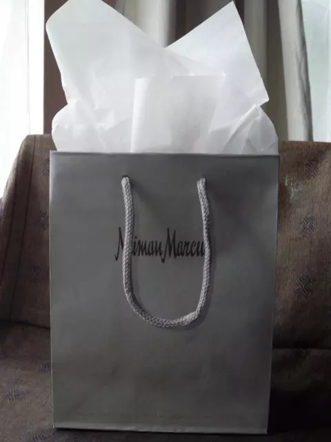 Neiman Marcus gray paper gift shopping bag approximately 15.5x16x6