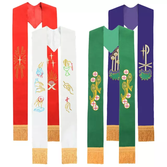 Christian Catholic Priest Stole Church Pastor Clergy Overlay Stole 4 Patterns