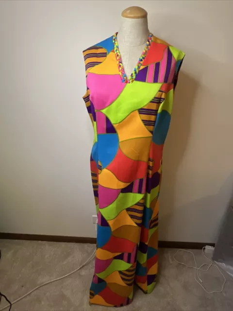 VINTAGE PALM ROYALE Style Elfriede For Twiggs Mod Maxi Dress Vibrant ...