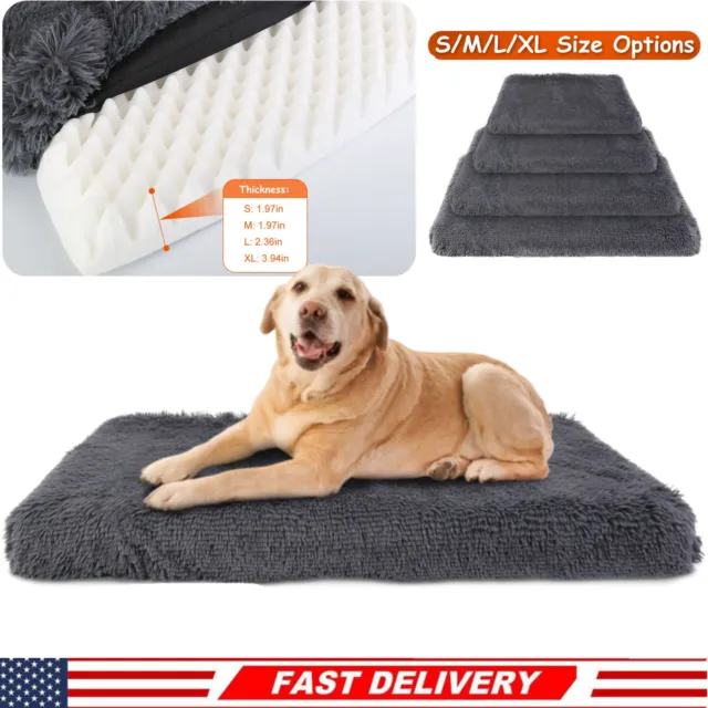 Dog Bed Soft Plush Cozy Warm Pet Crate Mat Dog Carpet Mattress Pets Sponge Pad