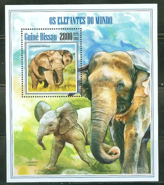 Guinea Bissau 2014 Elefanten Von The World Souvenir Blatt