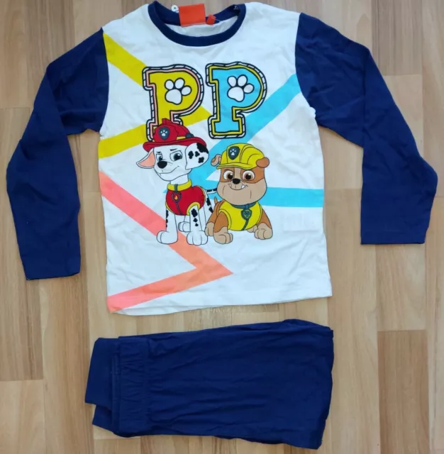 Schlafanzug PAW Patrol Jungen Pyjama Nachtwäsche Baumwolle Blau, Hellblau