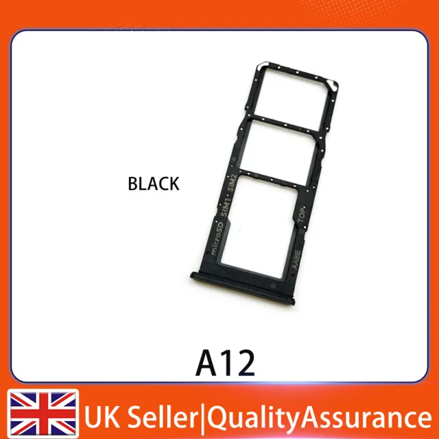 For Samsung Galaxy A12 (A125F) Replacement Dual SIM SD Card Tray Holder Black