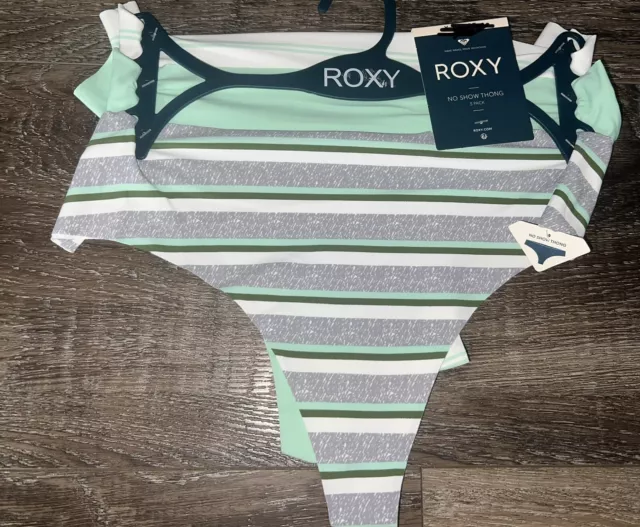 ROXY ~ WOMEN'S No Show Thong Underwear Panties Nylon Blend 3-Pair