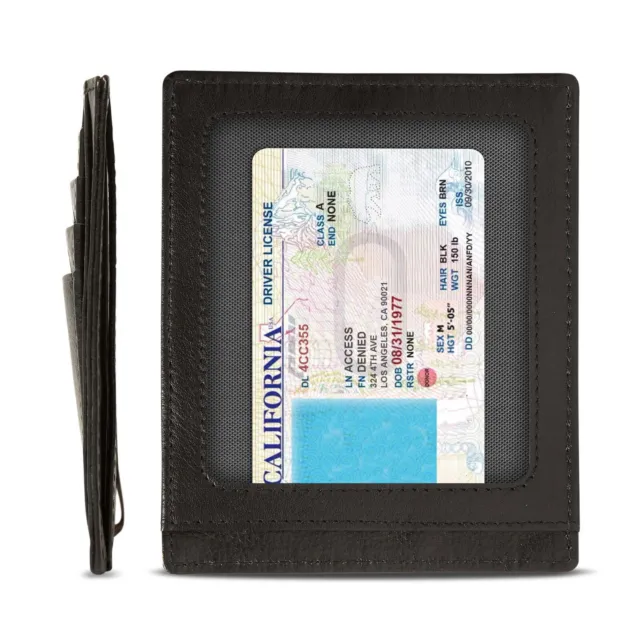New Genuine Leather Slim Card Holder Minimalist Wallets For Men RFID Blocking