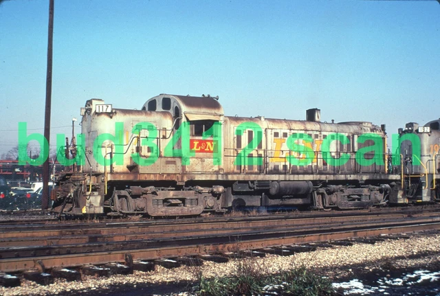 L&N Louisville & Nashville RS3 #117 at Sharonville OH 1972 DUPLICATE Slide!