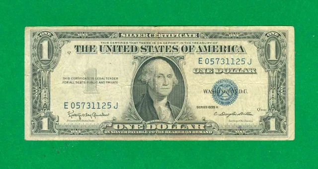 $1 1935-H 1 E/J Block Blue Seal Silver Certificate. Circ.