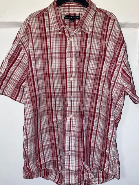 Tommy Hilfiger Camicia da uomo in cotone a maniche corte taglia XXL 2XL