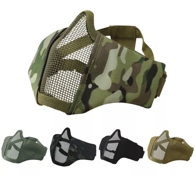 Recon Tactical Protective Face Mask Steel Grid Mesh Guard Paintballing Airsoft