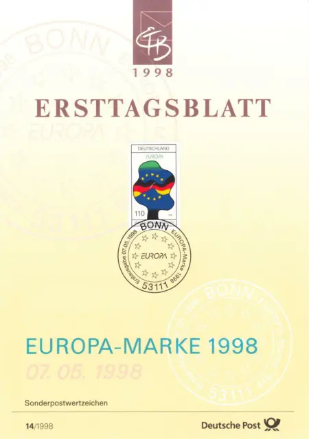 Bund ETB Nr. 14/1998 - Europa-Marke 1998
