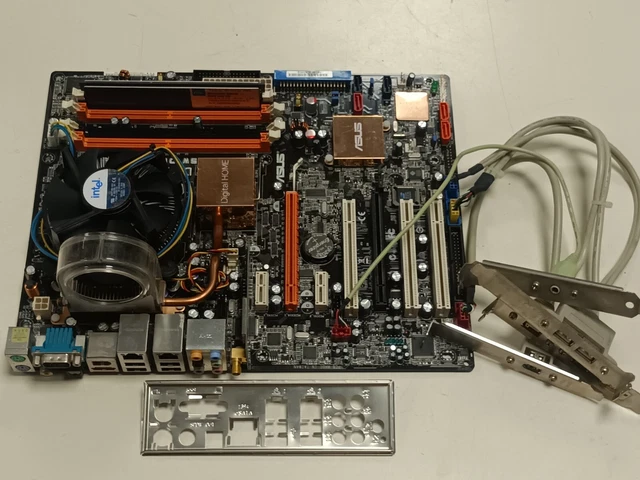Sheda Mutter Hauptplatine Asus P5W Dh Deluxe + CPU Duo E6300 775 ddr2 Sped.24 /