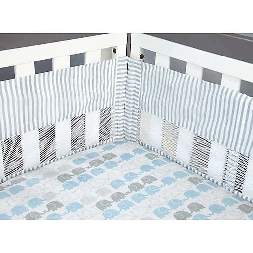 Elefant Blau Secure-Me Crib Liner by Zutano