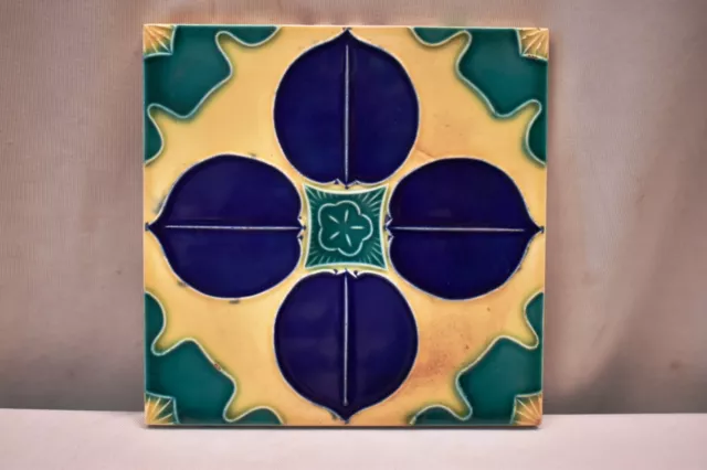 Vintage Tile Art Nouveau Japan Majolica Porcelain Danto Kaisha Collectibles "I88