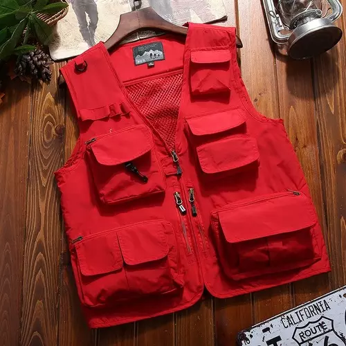 Large Size Men Multi-pocket Quick Dry Vest Outdoor Travel Hiking Camping Fishing 2