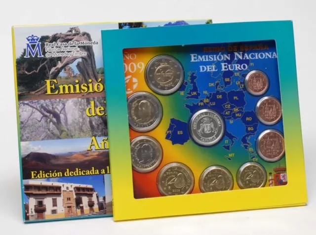 5,88 Euro Medaille Canarische Inseln + original Kursmünzensatz aus Spanien mit