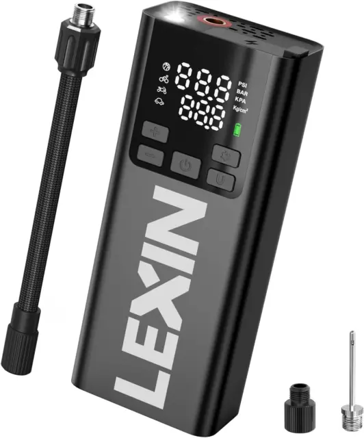 LEXIN P5 Elektrische Luftpumpe, Akku Kompressor 5000 Mah, 10,3 Bar Tragbare Reif