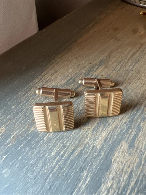 Boutons De Manchette Tête De Cheval Plaqués Or - Occasion Très Bon état, Style élégant
