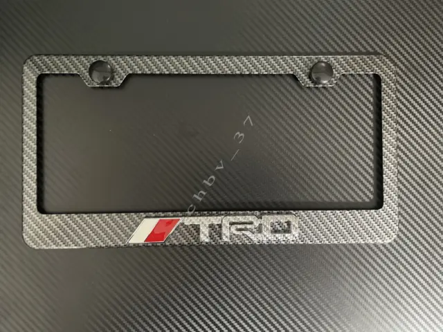 1x (Silver) TRD 3D Emblem (metals Carbon Fiber Style) License Plate Frame