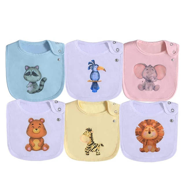 6 Pack Cotton Waterproof Baby Bibs for Girls Boys Unisex for Drooling E...