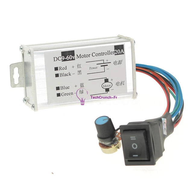 12V 24V 20A PWM DC Motor Stepless Variable Speed Control Controller ...