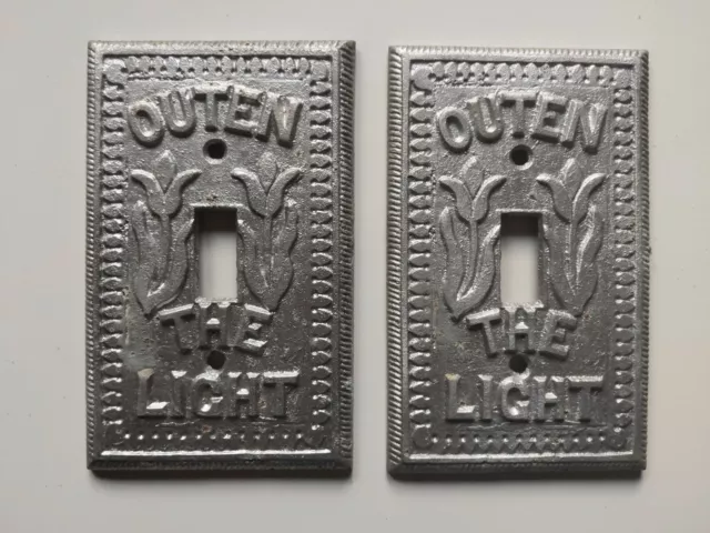 2 Pennsylvania Dutch aluminum Single Light Switch Plate Cover OUTEN THE LIGHTS