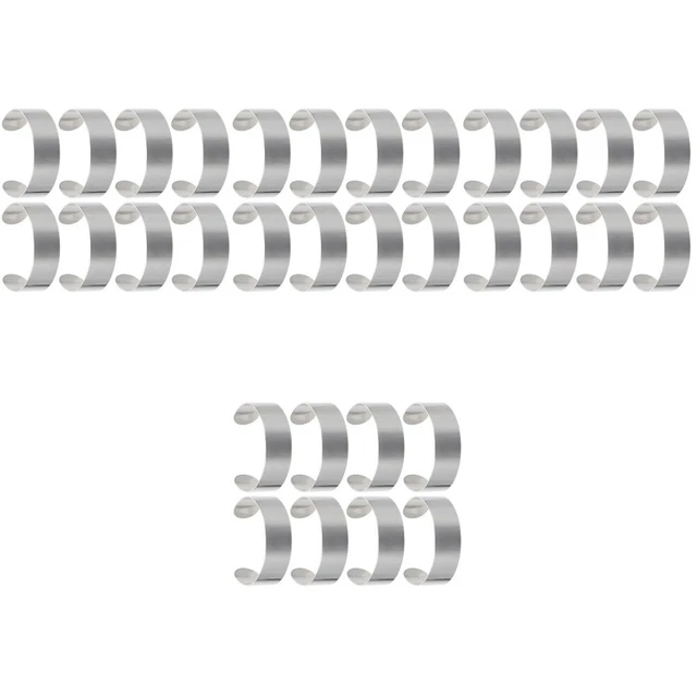 32 piezas Pulsera de acero inoxidable Núcleos en blanco Pulsera Puños en blanco