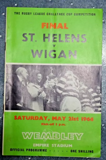 1966    RUGBY LEAGUE CUP FINAL    ST.HELENS v WIGAN       Programme