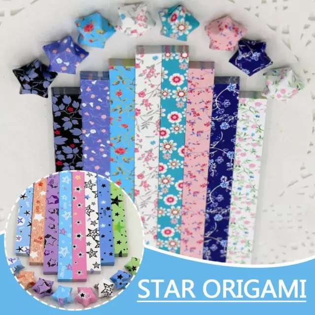 Pastel Origami Floral Star Paper Strips Set - Lucky 2024 Star Strips L8M2