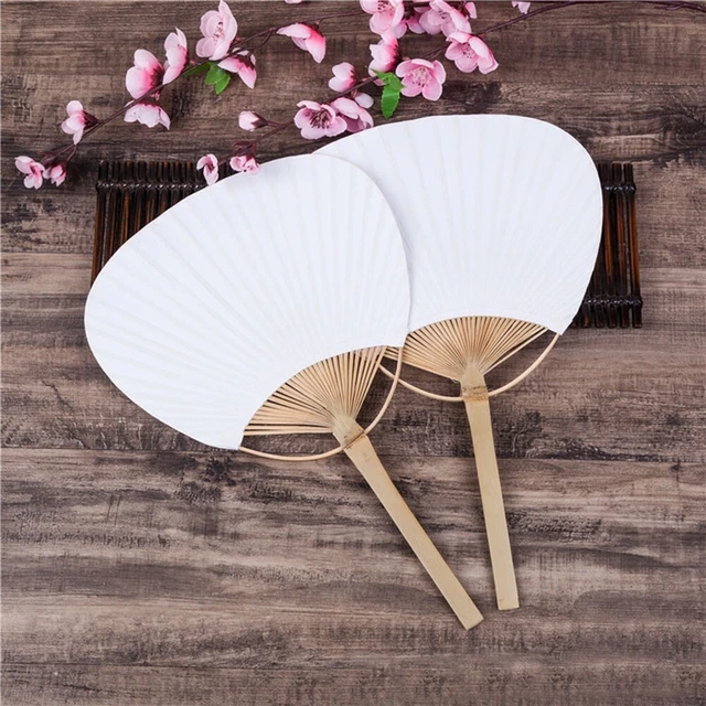 Ventilateur rond durable double pâte avec poignée en bambou pour peinture à l