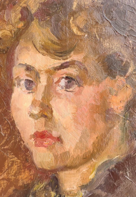 UKRAINIAN SOVIET OIL Painting impressionism female portrait woman girl ...