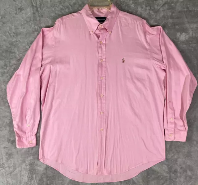 Polo Ralph Lauren Classic Fit Button Down Long Sleeve Shirt Men's Sz XL Pink