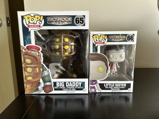 Bioshock Little Sister & Big Daddy - pop funko vinyl 6 inch #65 & #66 in box