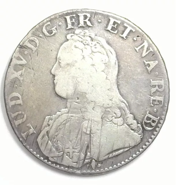 France 1728 Louis Xv ~ Silver Ecu