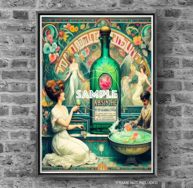 Art Deco Art Nouveau Absinthe Art Print Vintage French Style Art Poster Print #2