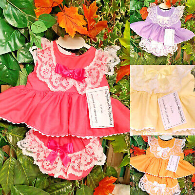 DREAM 0-5 YEARS BABY summer frilly TOP AND KNICKERS SET VARIOUS COLOURS