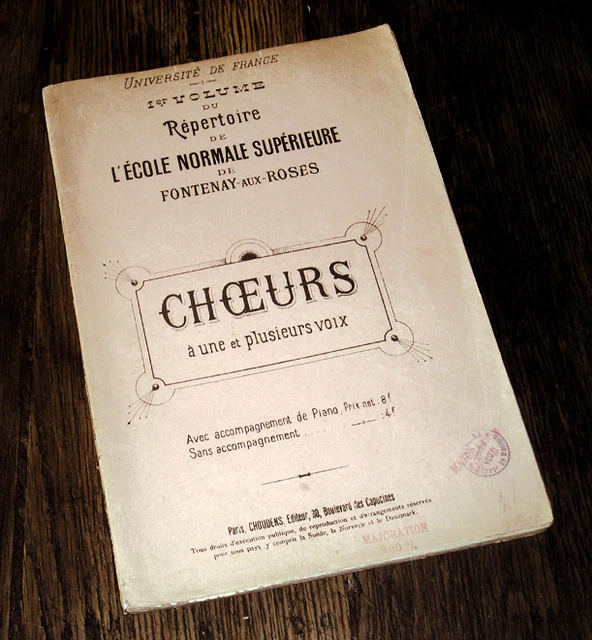 choeurs à une et plusieurs voix vol.2 répertoire écoles primaires filles 1895