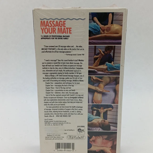 MASSAGE YOUR MATE VHS Video Tape 1.5 Hrs Swedish Shiatsu Instructional ...