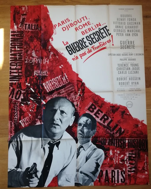 GUERRE SECRETE bourvil affiche cinema originale 160x120 cm B '65