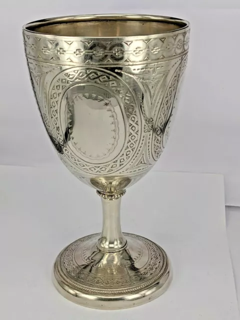 A stunning beautiful 1871 Victorian solid silver goblet 260 grams