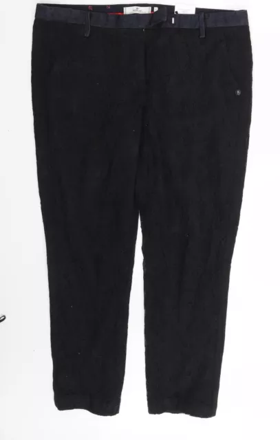 Pantaloni Capri da donna neri floreali cotone taglia unica L25 con cerniera normale