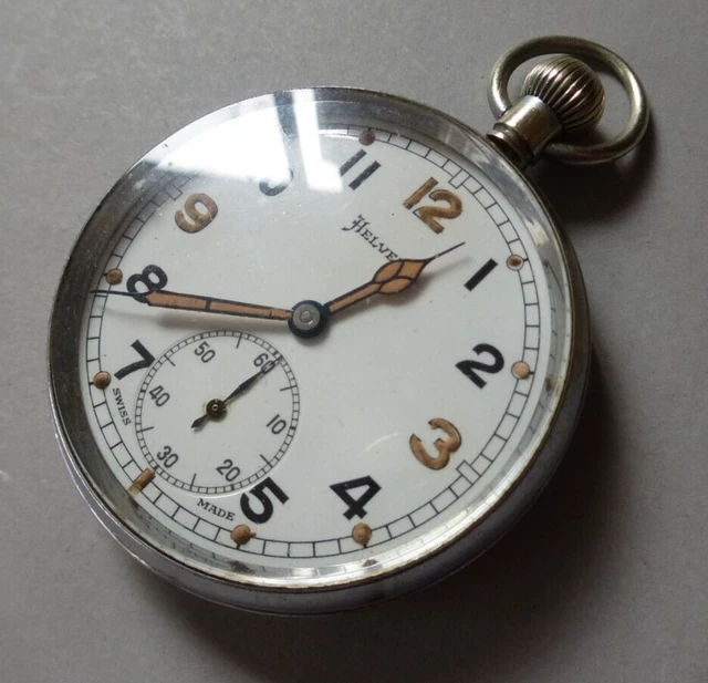 WW2 HELVETIA 32A General British Army Pocket Watch GS/TP P47307 £72.