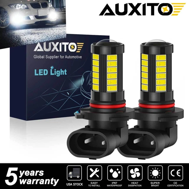 2000lm 33-chip LED Fog Lights 9006 HB4 Cool White 6000K for Kia Rio 2018-2020 2x