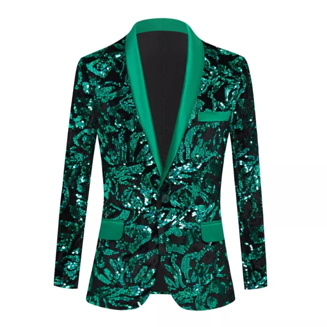 MEN'S STRIPED SEQUIN Suit Tops Casual Jacket Corduroy Overcoats Single ...