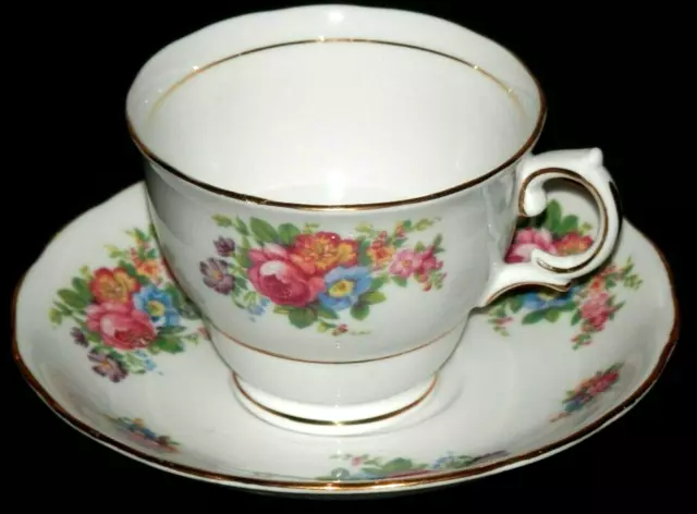 Colclough Tea Cup and Saucer Pink Rose Floral Bone China Made in England Vintage