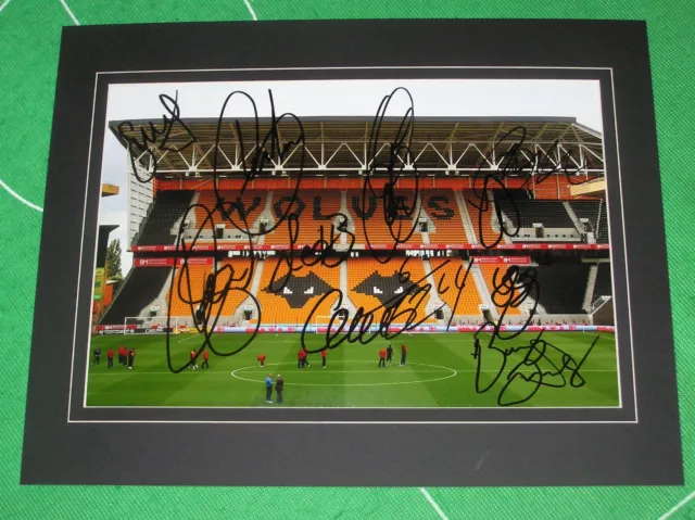 Mounted Stadium Photo Squad Signed by 10 2017/18 Wolverhampton Wanderers Wolves