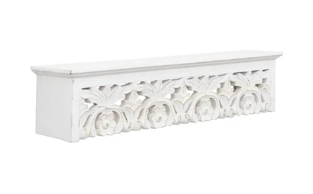 Hand Carved Solid Wood Floral Design Wall Mounted Floating Shelf Brackets