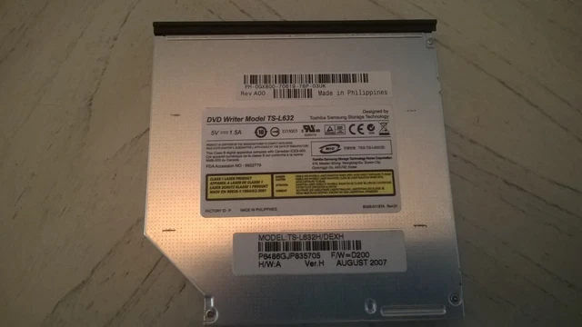 Toshiba/Samsung TS-L632 IDE Dual Layer DVD±RW CD-RW Burner Laptop Optical Drive