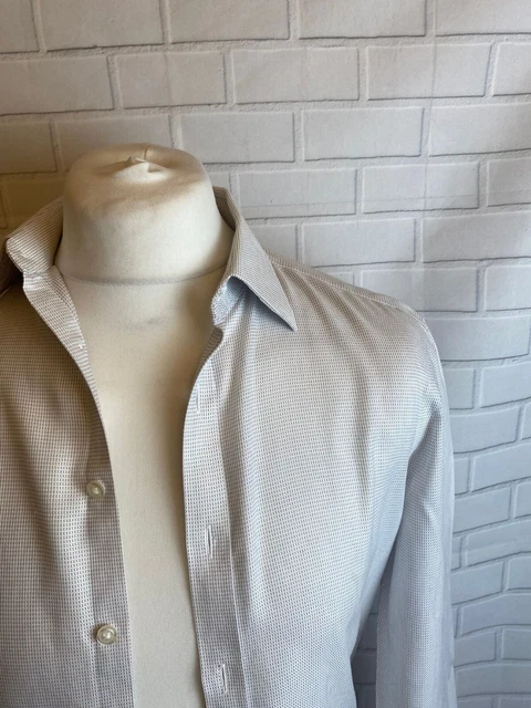 Camicia Charles Tyrwhitt grigio NON FERRO 15"" - 32"" super slim aderente polsino con bottoni